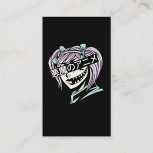 Pastel Goth Manga Aesthetic Girl Creepy Anime Business Card