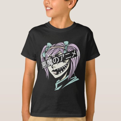 Pastel Goth Manga Aesthetic Girl Creepy Anime T_Shirt