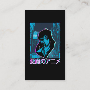 Pastel Goth Manga Vaporwave Girl Creepy Anime Business Card