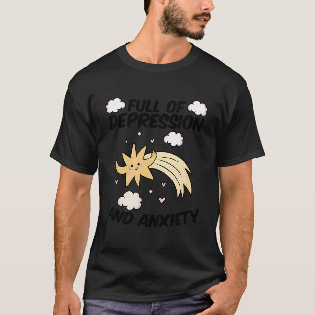 Pastel Goth Mental Health Anxiety Star Psychiatris T-Shirt (Front)