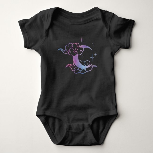 Pastel Goth Moon Cute Moon Art Baby Bodysuit (Front)
