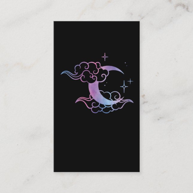 Pastel Goth Moon Cute Moon Art Business Card (Front)