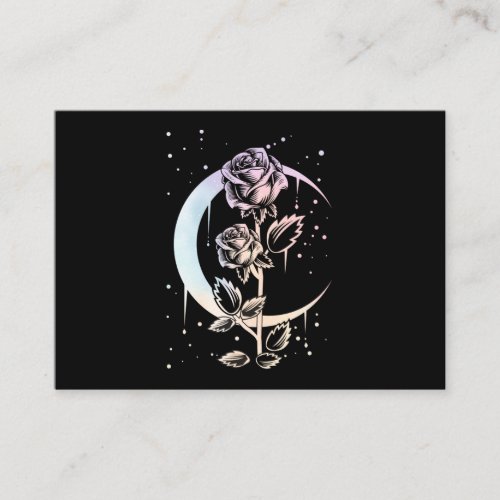 Pastel Goth Moon Flower Witchy Business Card