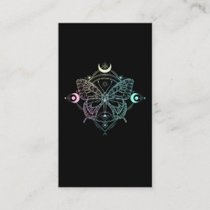 Pastel Goth Moon Gothic Wicca Crescent Butterfly Business Card