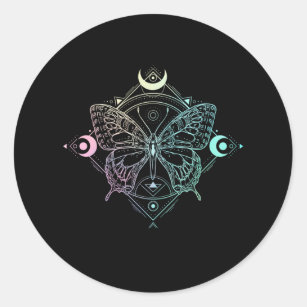 Retro Luna Moth Stickers Witchy Stickers