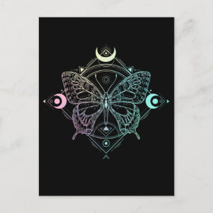 Pastel Goth Moon Gothic Wicca Crescent Butterfly Postcard