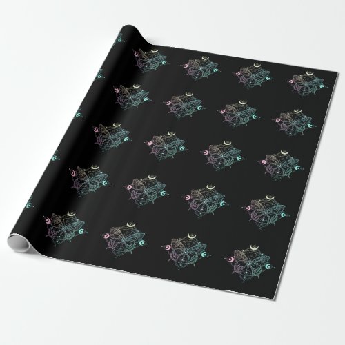 Pastel Goth Moon Gothic Wicca Crescent Butterfly Wrapping Paper