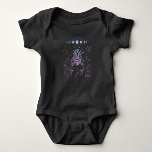 Pastel Goth Moon Insect Gothic Wicca Crescent Bee Baby Bodysuit