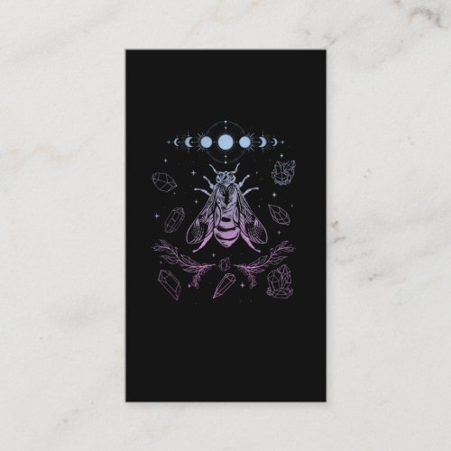 Pastel Goth Moon Insect Gothic Wicca Crescent Bee Business Card