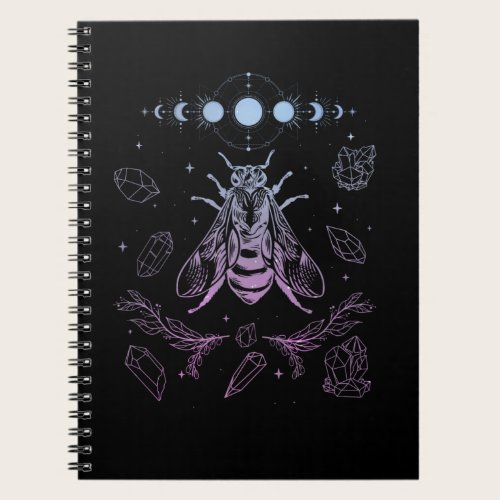 Pastel Goth Moon Insect Gothic Wicca Crescent Bee Notebook