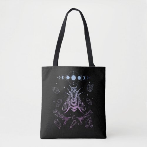 Pastel Goth Moon Insect Gothic Wicca Crescent Bee Tote Bag