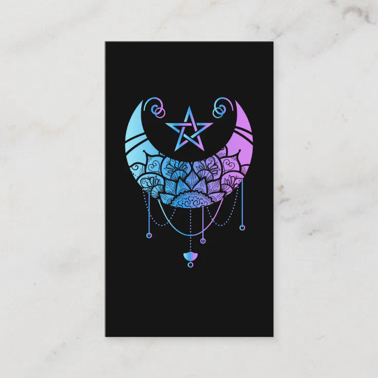 Pastel Goth Moon Satan Crescent Witchy Business Card | Zazzle