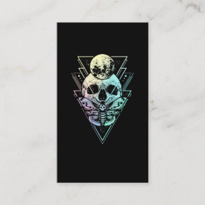Pastel Goth Moon Skull Gothic Wicca Crescent Moth Business Card