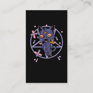 Pastel Goth Moon Wiccan Animal Cat Business Card