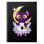 Pastel Goth Moon Wiccan Animal Cat Skull Notebook at Zazzle