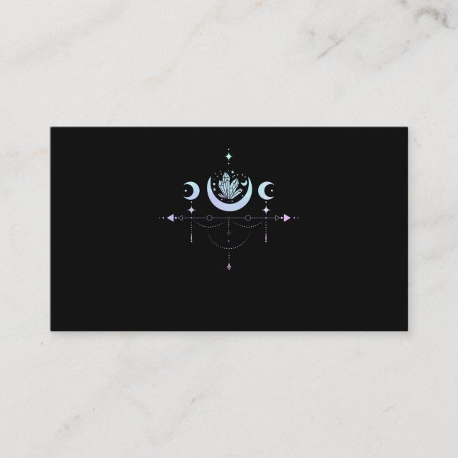 Pastel Goth Moon Witchy Crescent Business Card (Front)