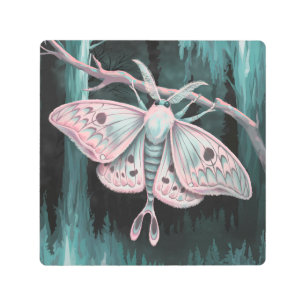 Pastel Goth Moth Metal Print