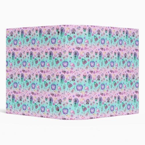 pastel goth pattern 3 ring binder