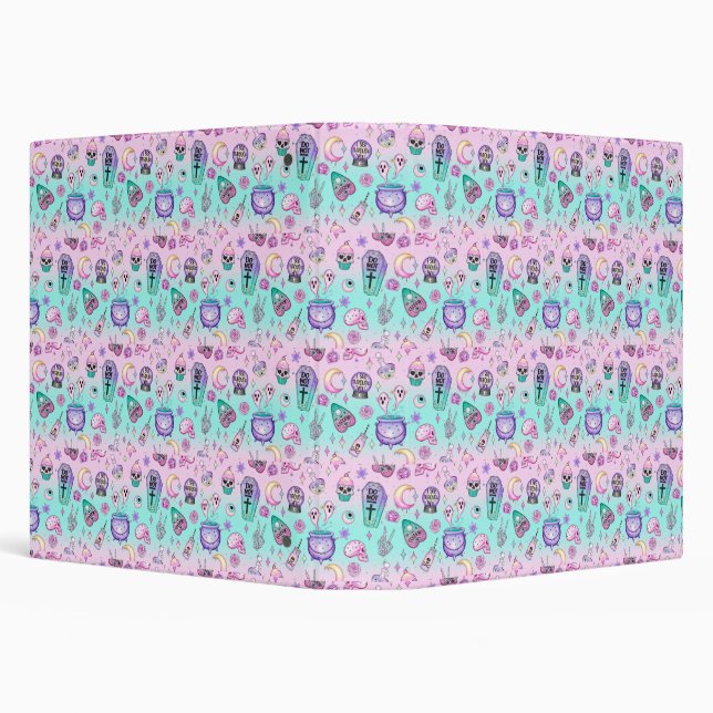 pastel goth pattern 3 ring binder (Background)