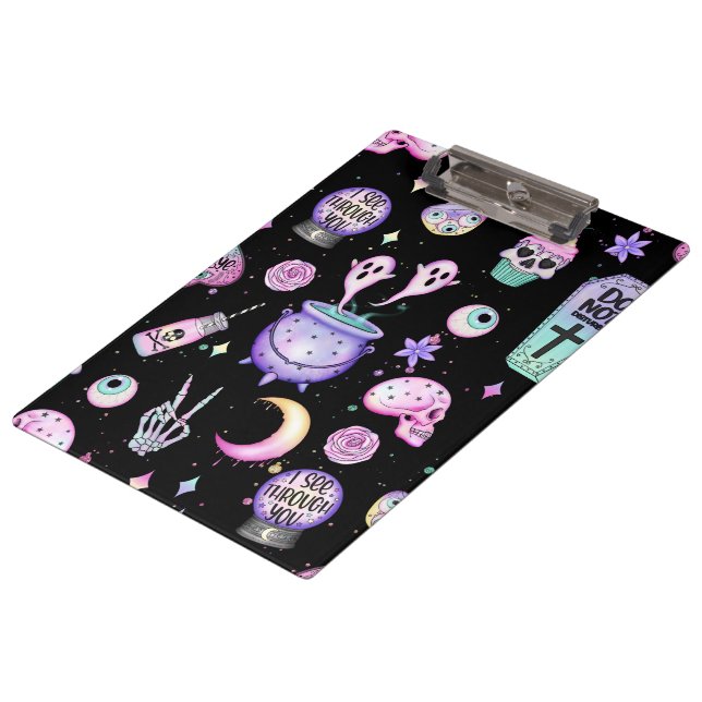 pastel goth pattern dark clipboard (Angled)