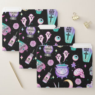 pastel goth pattern dark file folder