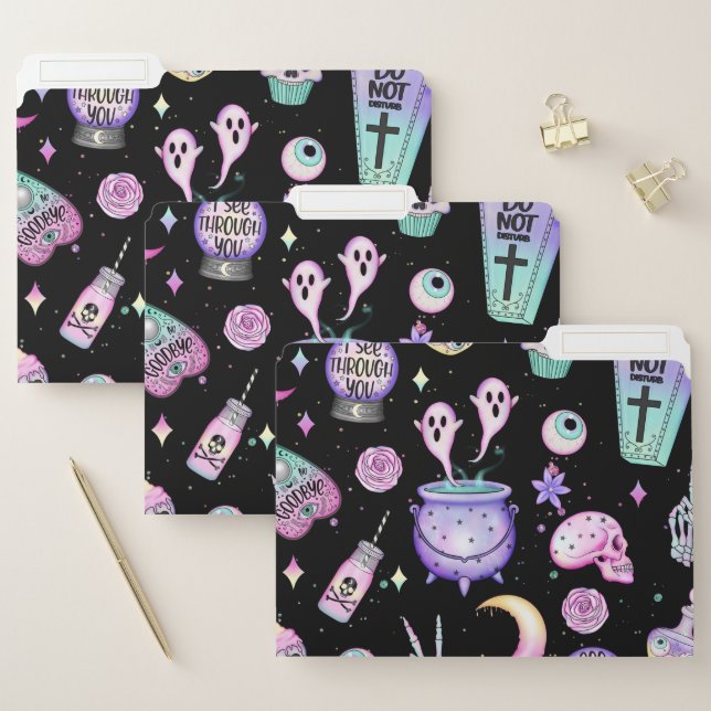 pastel goth pattern dark file folder (Set)