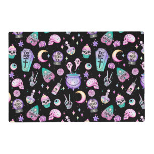 pastel goth pattern dark placemat