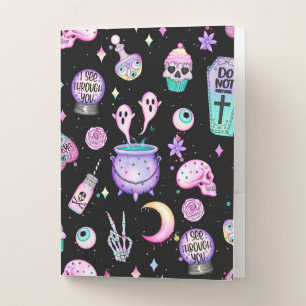 pastel goth pattern dark pocket folder
