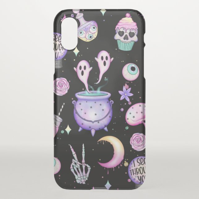 pastel goth pattern dark uncommon iPhone case (Back)