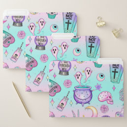 pastel goth pattern file folder