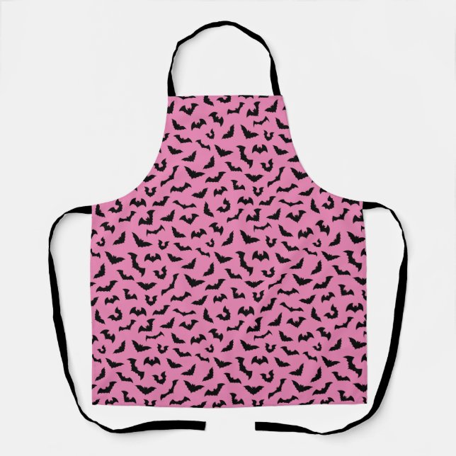 Pastel goth pink bats apron (Front)