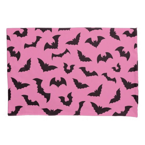 Pastel goth pink bats pattern girly pillow case