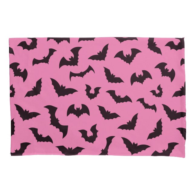 Pastel goth pink bats pattern girly pillow case (Front)