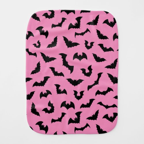 Pastel goth pink bats pattern halloween baby burp cloth