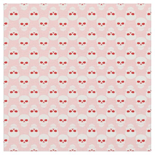 pastel goth pink red halloween skull skeleton fabric