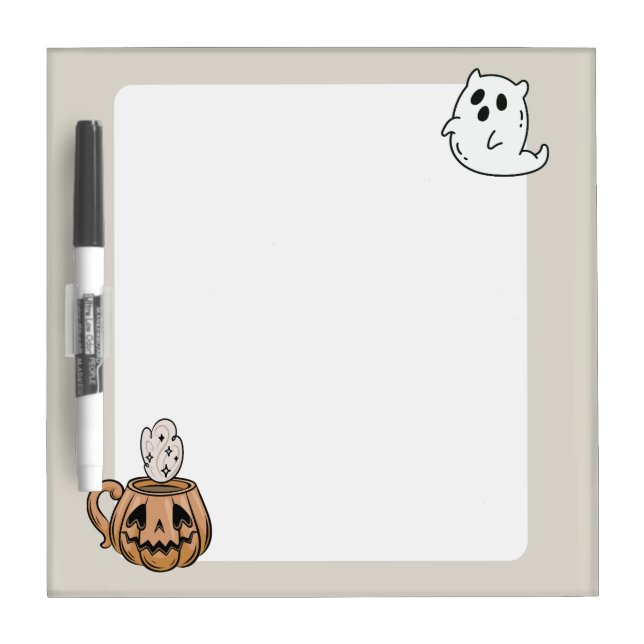 Pastel Goth Pumpkin & Ghost Dry Erase Board (Front)