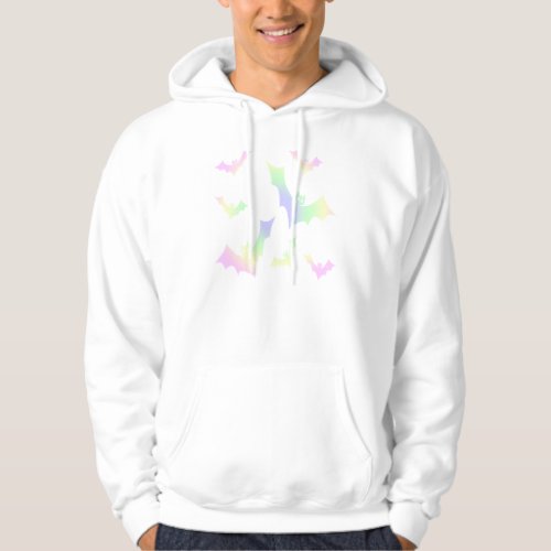 Pastel Goth Rainbow Vampire Bats Hoodie