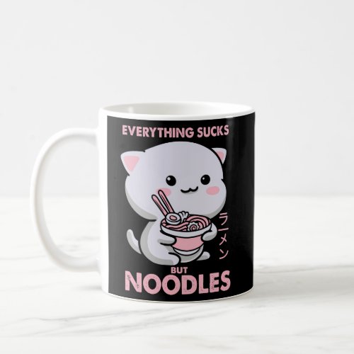 Pastel Goth Ramen Noodle Cat Anime Kawaii Coffee Mug