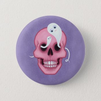 Pastel Goth Skull Spooky Cute Button by borianag at Zazzle