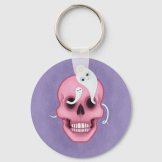 Pastel goth skull spooky cute keychain