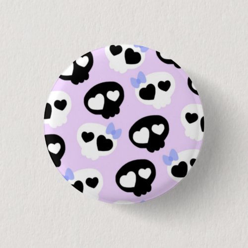 Pastel Goth Skulls Pinback Button