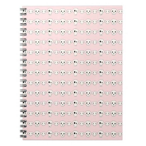 Pastel Goth Skulls Pink Notebook