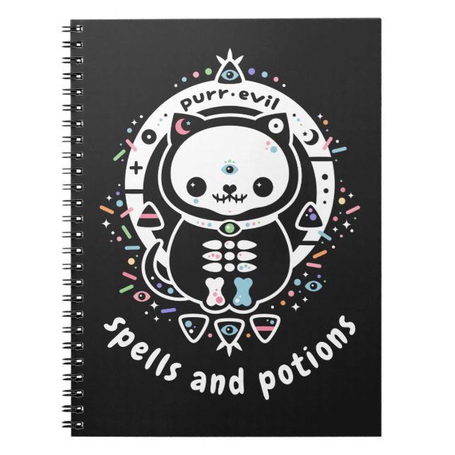 Pastel Goth Spells and Potions Witch's Notebook (Front)