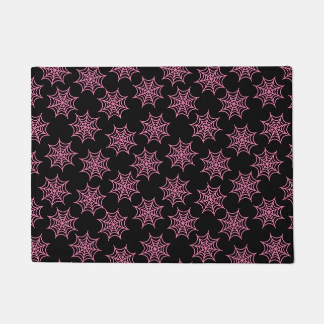 Pastel Goth Spider Web Pink Doormat (Front)