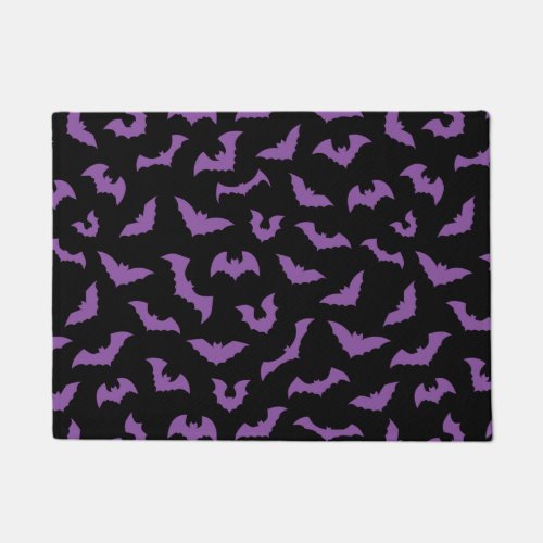Pastel goth spooky bats purple black doormat
