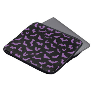 Pastel goth spooky bats purple black laptop sleeve