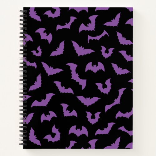 Pastel goth spooky bats purple black notebook