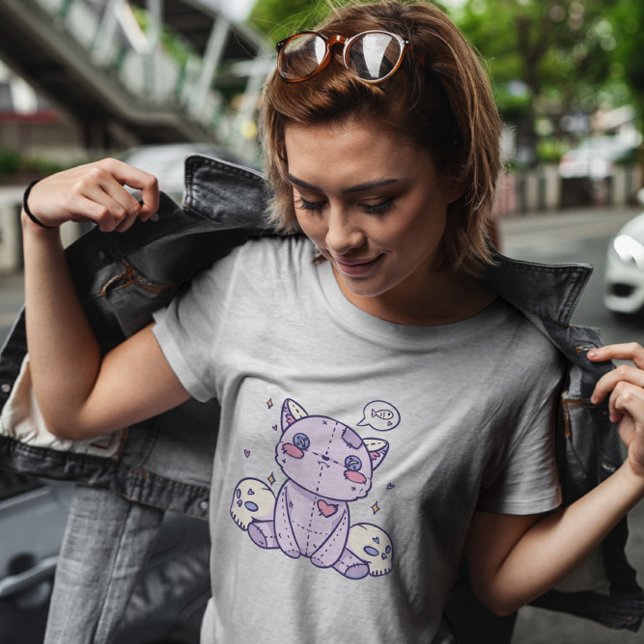 Pastel Goth Stuffed Cat  T-Shirt (Creator Uploaded)