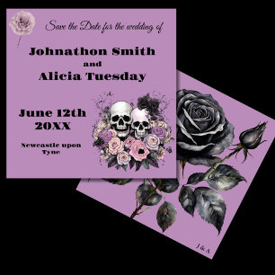 Pastel Goth style wedding Stationery Witchy Save The Date
