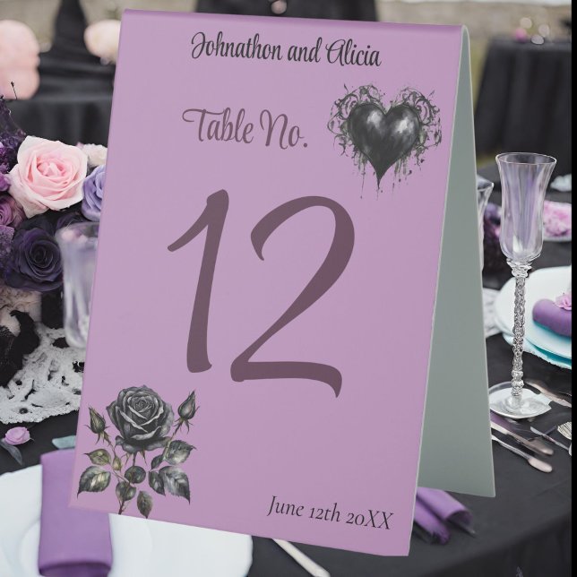 Pastel Goth style wedding table decorations Tent (Creator Uploaded)